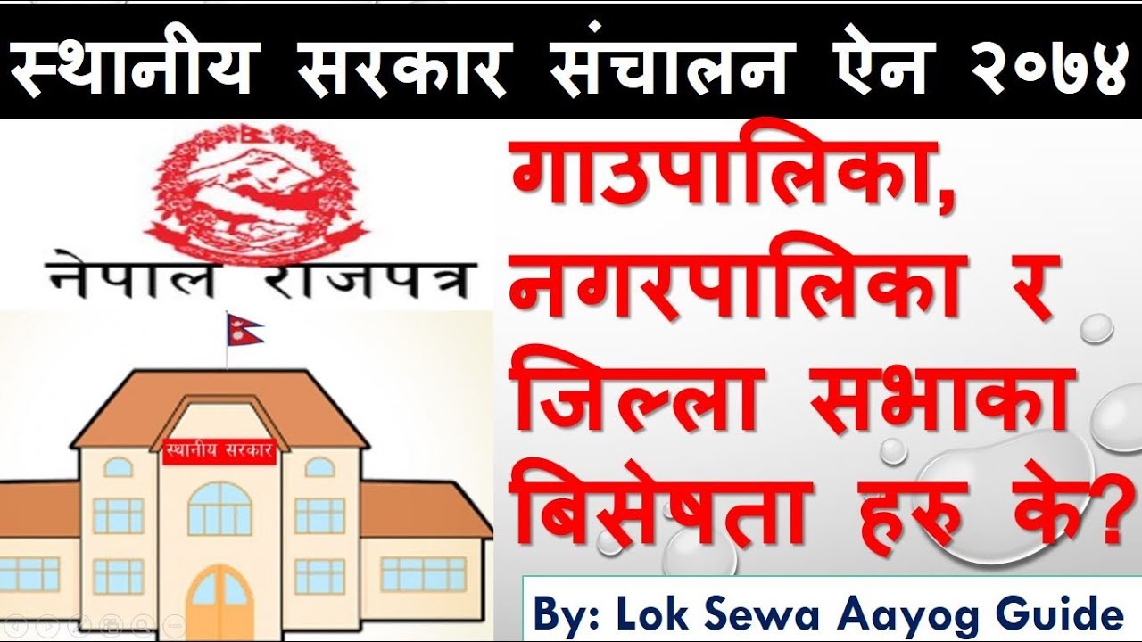 स्थानीय सरकार सञ्चालन ऐन २०७३ गाउँपालिका, नगरपालिका र जिल्ला सभा विशेषताहरु Adhikrit,NaSu subjective