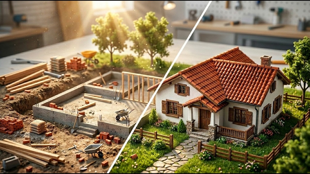 Miniature Luxury Farmhouse Built from Scratch | DIY Construction Timelapse #diy #miniaturecraft