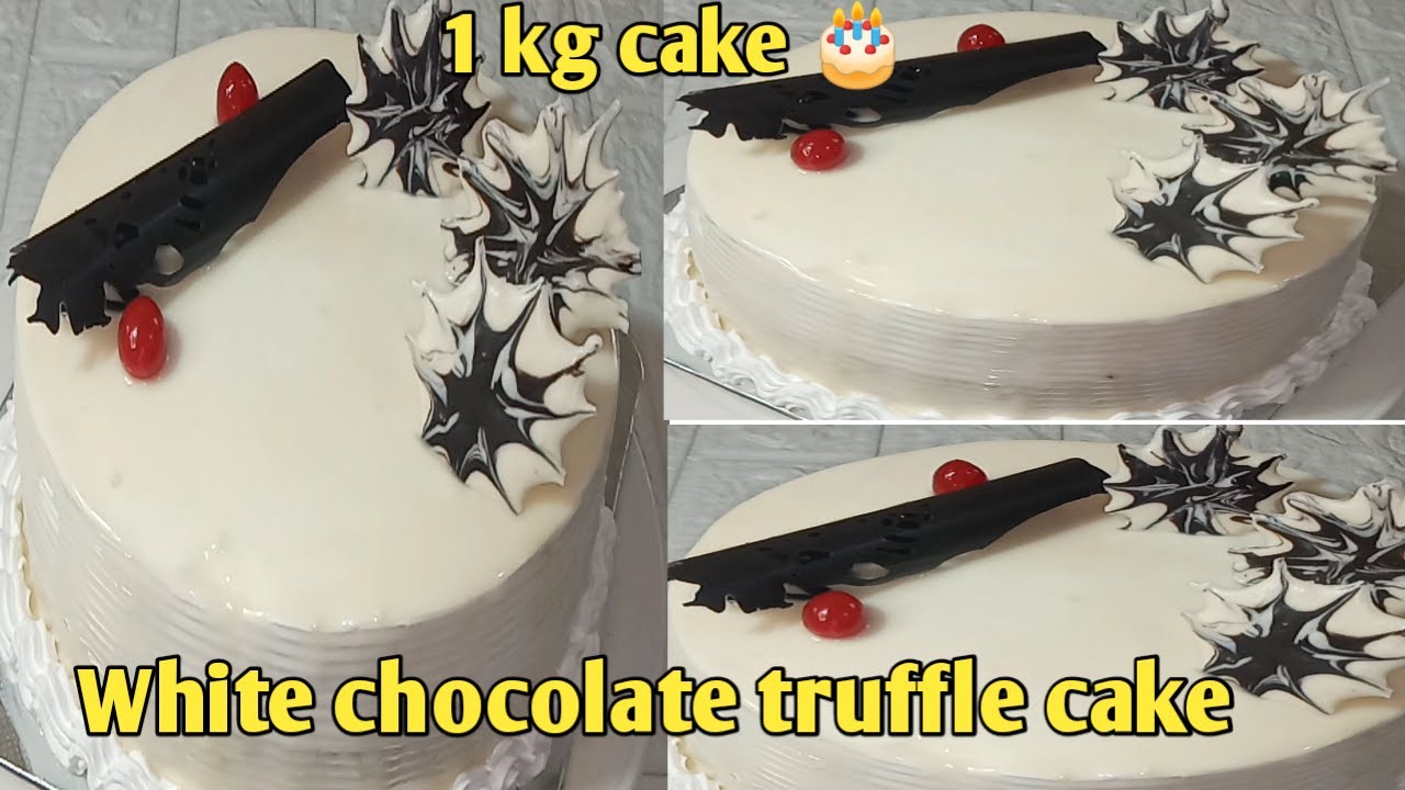 How to make 1 kg white chocolate truffle cake recipe in tamil/1 kg cake/white chocolate truffle cake
