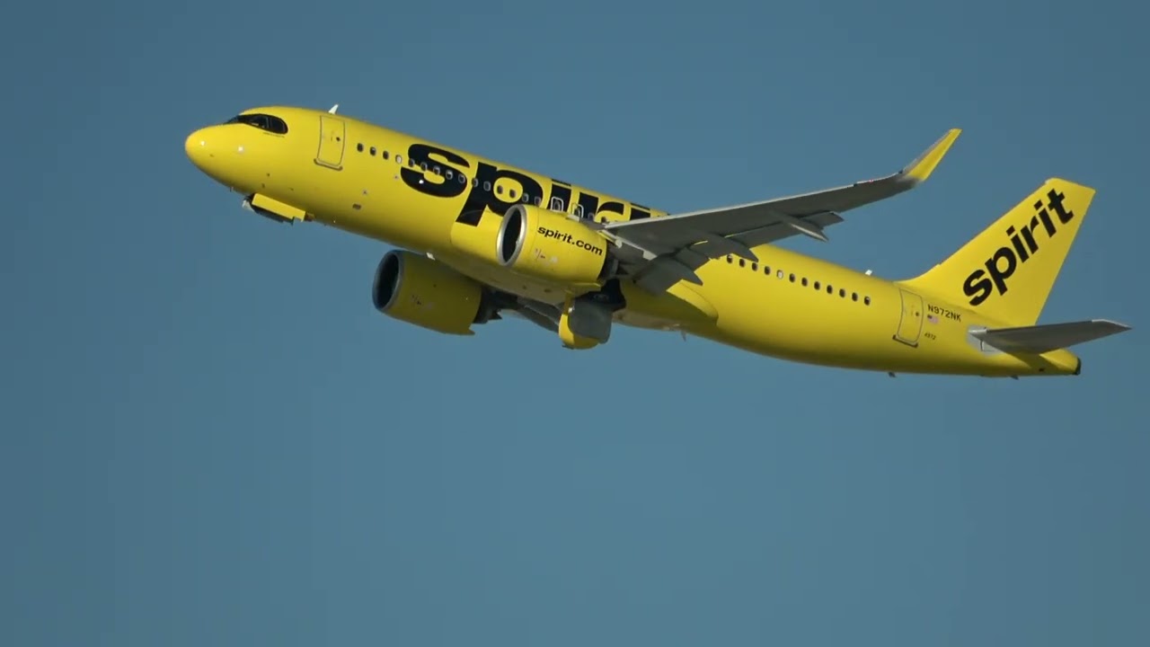 (4K) UGLY or NICE?? Spirit A320NEO with MASK Takeoff