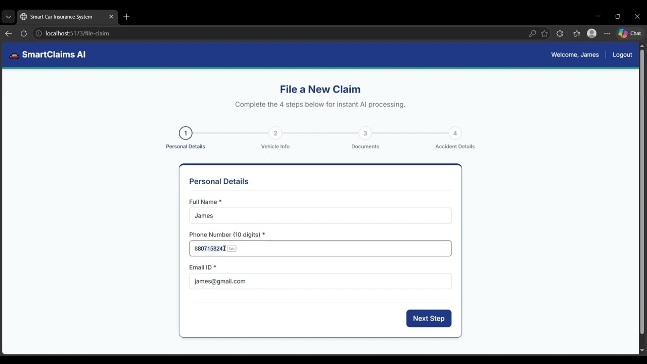 SmartClaims AI Demo | AI-Powered Insurance Claims Automation with Real-Time Fraud Detection