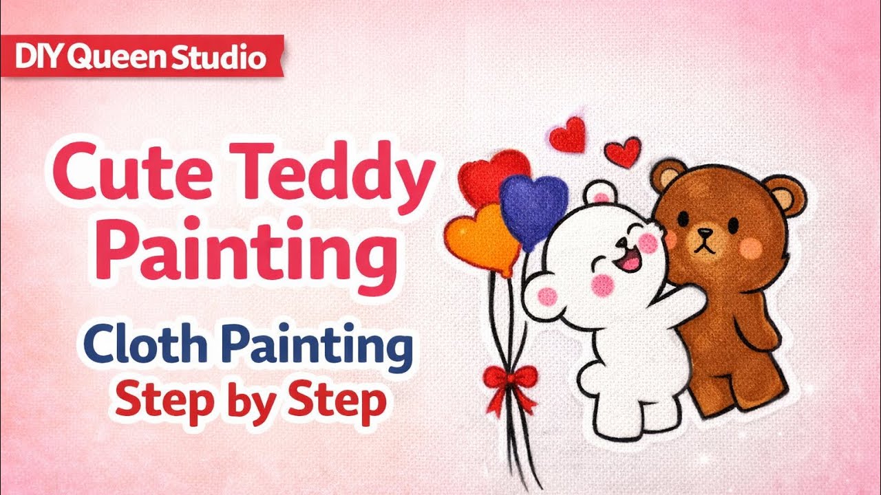 Hand-Painted Teddy Love on Cloth 🧸💕 | Beginner Friendly Fabric Art Tutorial