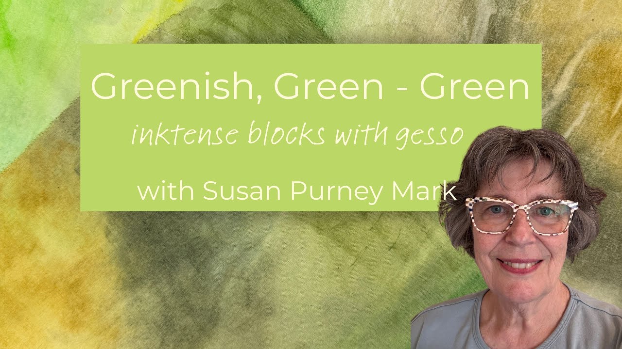 Greenish, Green - Green - inktense blocks with gesso