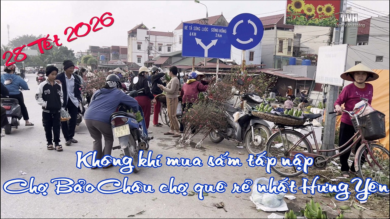 Không khí mua sắm sáng ngày 28 tết 2026 chợ Bảo Châu chợ quê rẻ nhất Hưng Yên #tetcotruyen #phohien