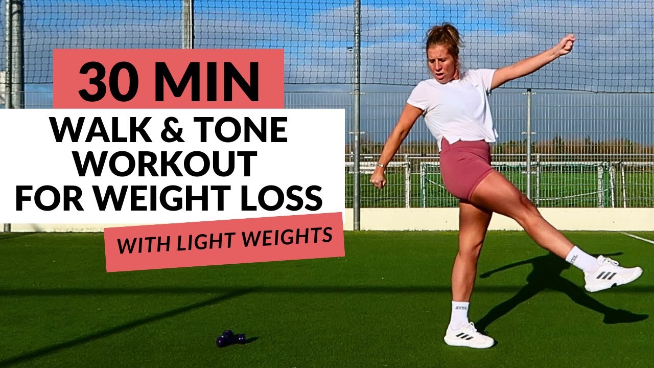 30 MIN METABOLIC WALKING EXERCISE FOR WEIGHT LOSS -  With Weights - No Repeats - Let's do it