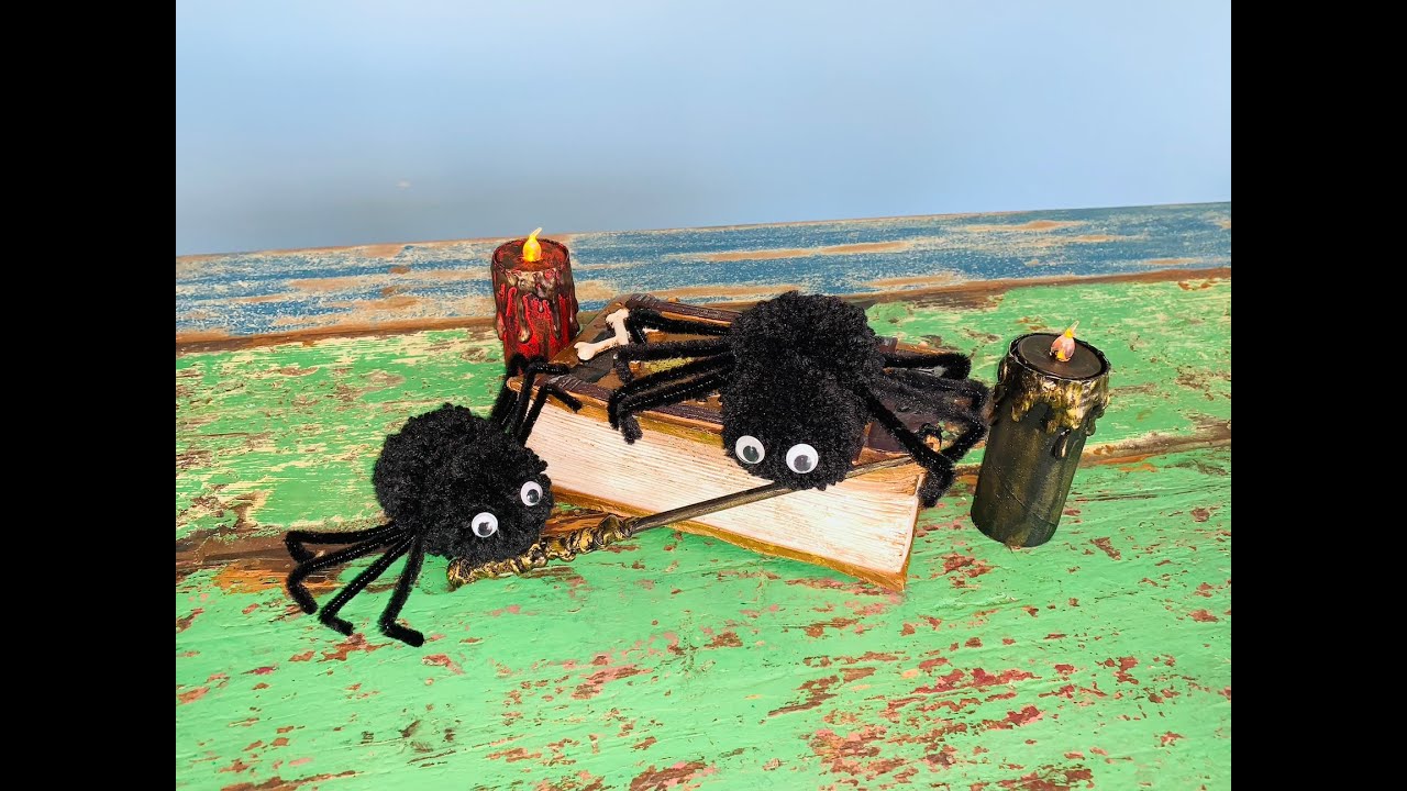 Halloween- Spinne basteln aus Wolle🕷🕸🕷🕷