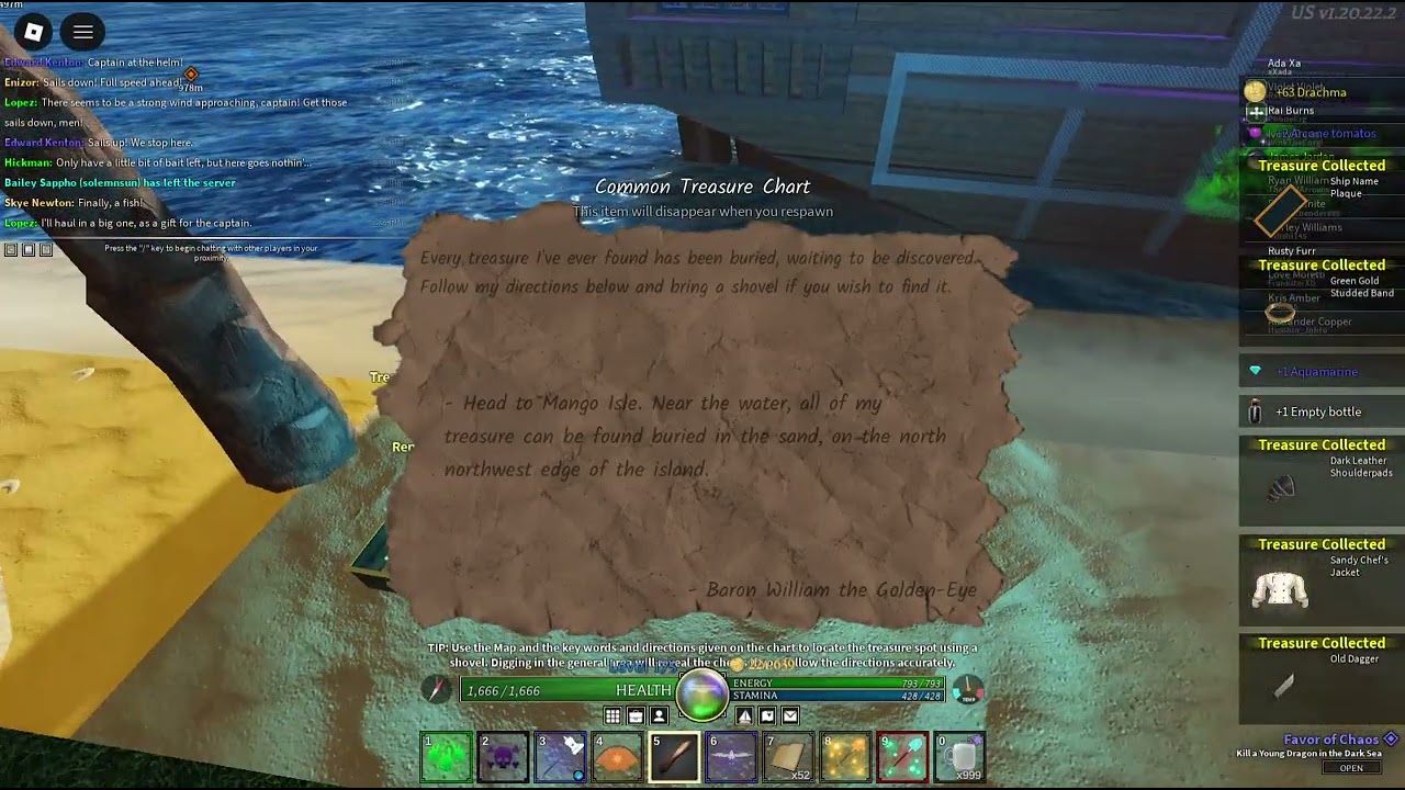 mango isle north northwest edge  around sea level in the sand arcane odyssey