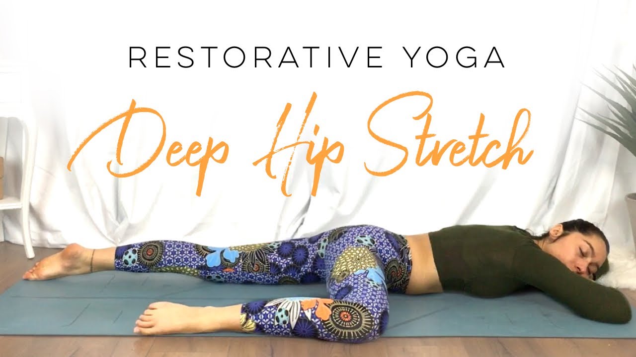 Restorative Bed Yoga Deep Hip Stretch | 30 Days Of Yoga