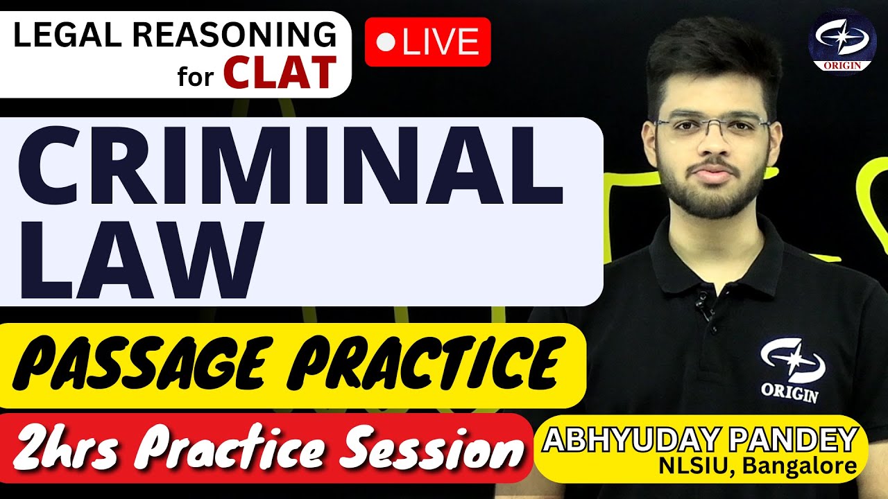 Criminal Law for CLAT 2025 | CLAT Legal Reasoning | clat exam preparation | Abhyuday Pandey