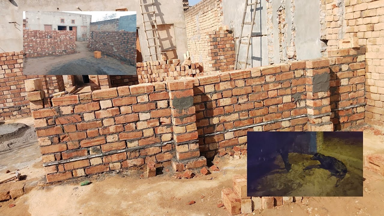 Ajj new house da half wall 🧱 complete hogyi ha new house working 🏡 day 19