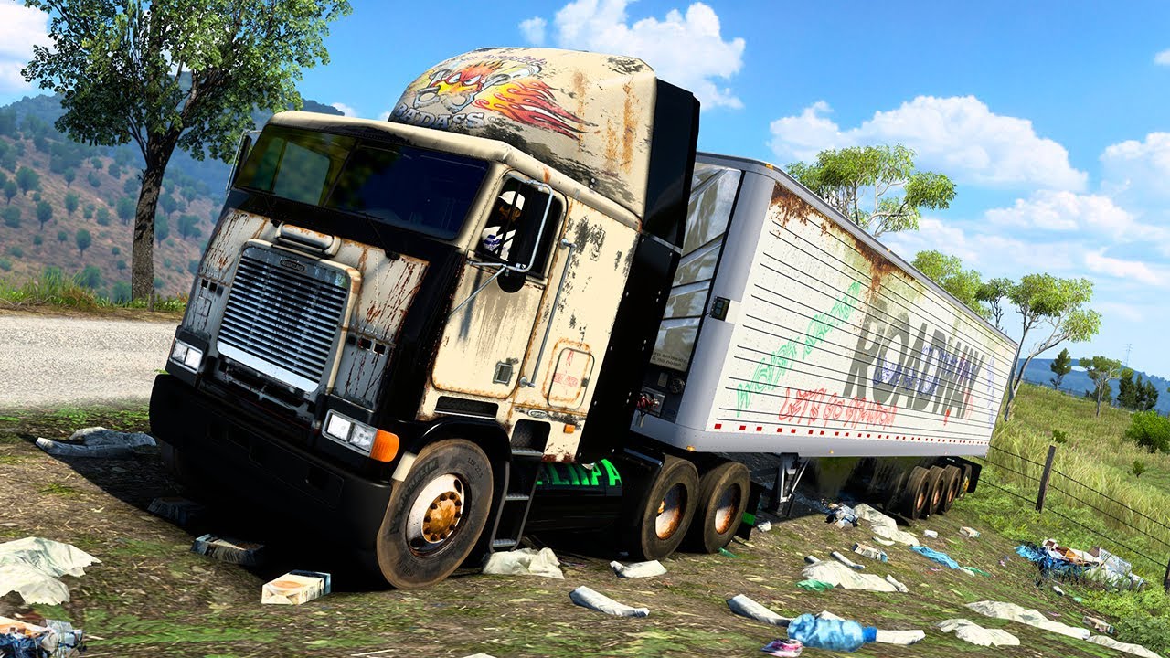 Reconstrucción de una freightliner FLB Custom Rusty Rusty Truck American Truck Simulator