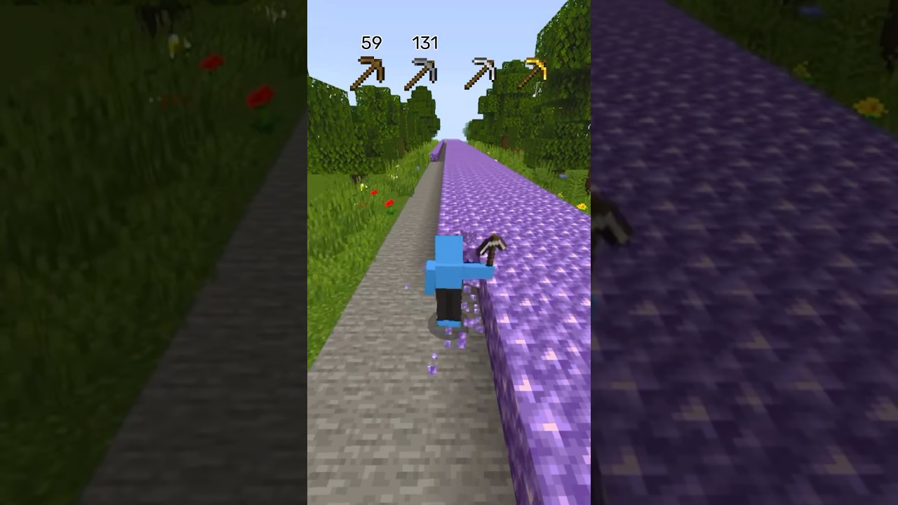 Testing how many blocks each pickaxe can break in Minecraft! ⛏️🔥 #minecraft #experiment