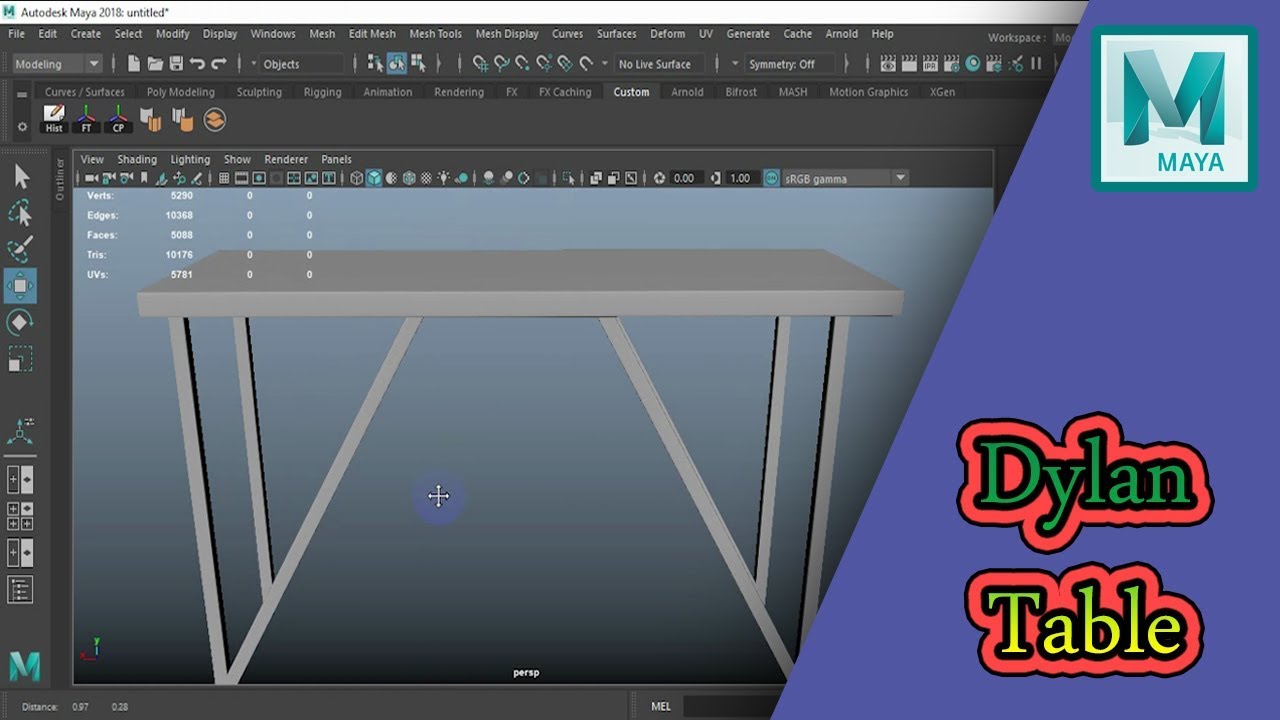 How to Modeling Dylan Table in Maya 2018