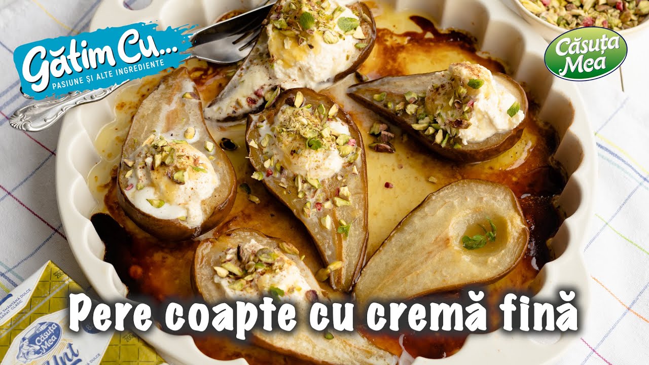 Pere coapte cu cremă fină