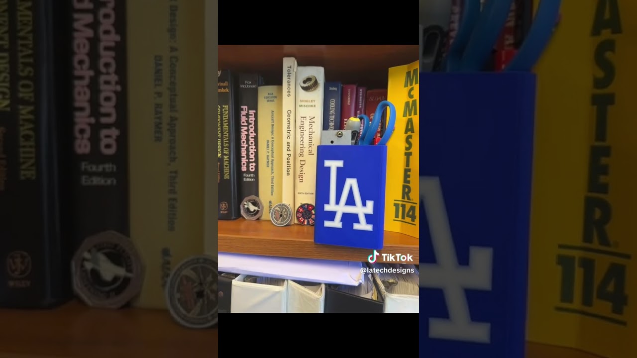 3D Printed LA Dodgers Pencil Holder 🔵 Must-Have Desk Gear for True Fans! | LA Tech Designs