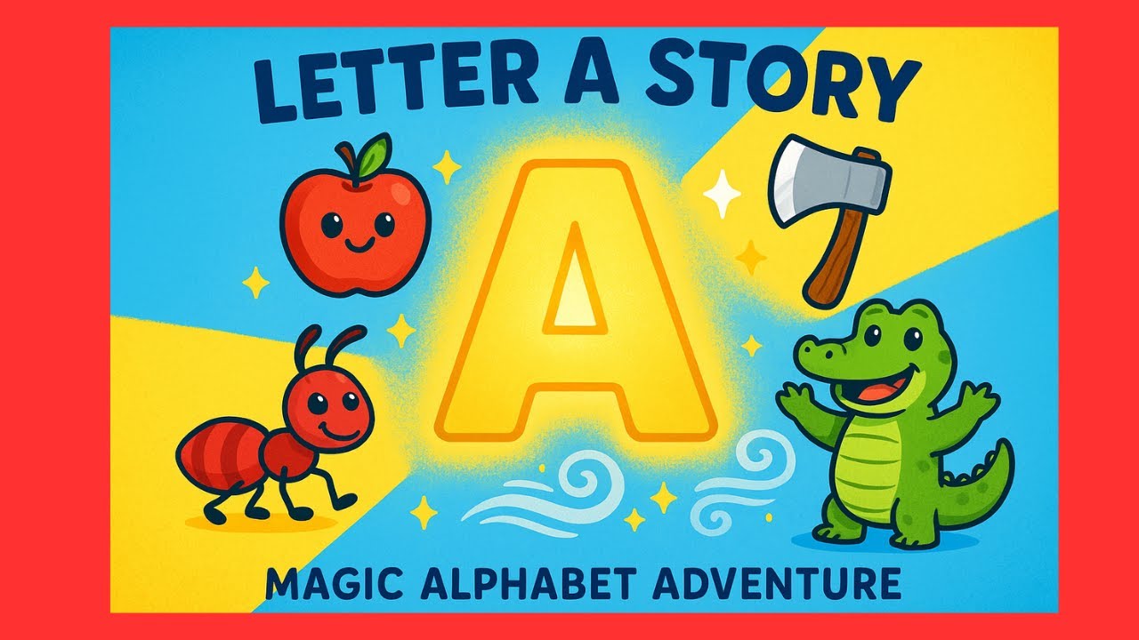 Magic Alphabet Adventure – Letter A Story | Ant, Apple, Axe, Air, Alligator | Phonics for Kids🤔🤔📚