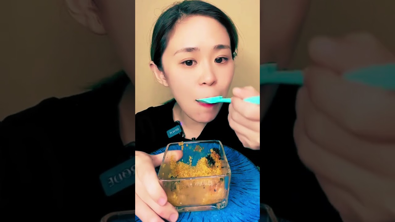 ASMR Flying Fish Roe 🧡 Super Crunchy Eating Sounds 😮&zwj;💨#asmr #trending #eating