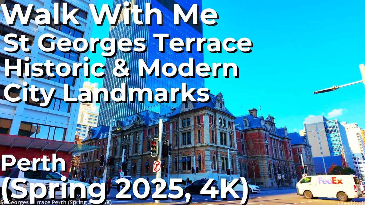 Walk With Me: St Georges Terrace Perth Australia (Spring 2025, 4K)  Historic & Modern City Landmarks
