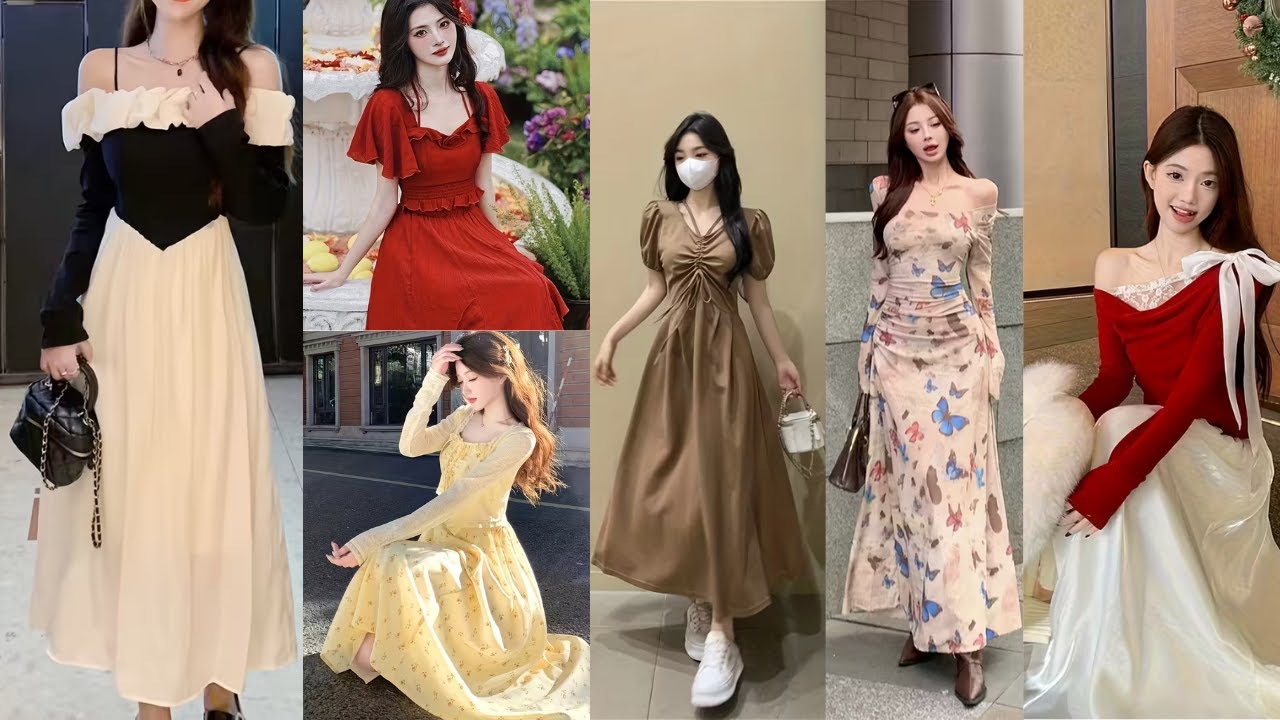 Stunning Korean Long Frock Designs for Girls | Latest Korean Fashion Trends 2025 | Stylish Dresses ✨