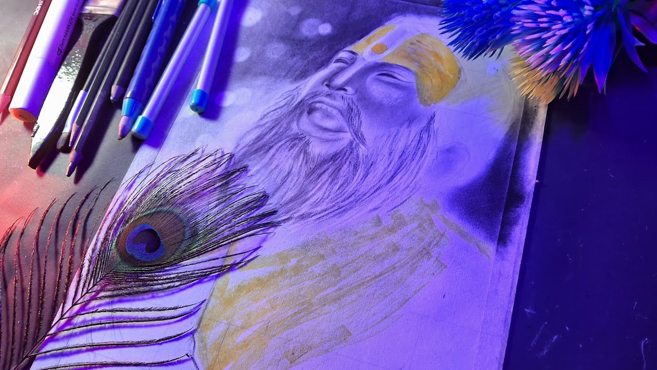  How 🤔 to Draw Premanand maharaj face part 2🙏🙏✨️✨️