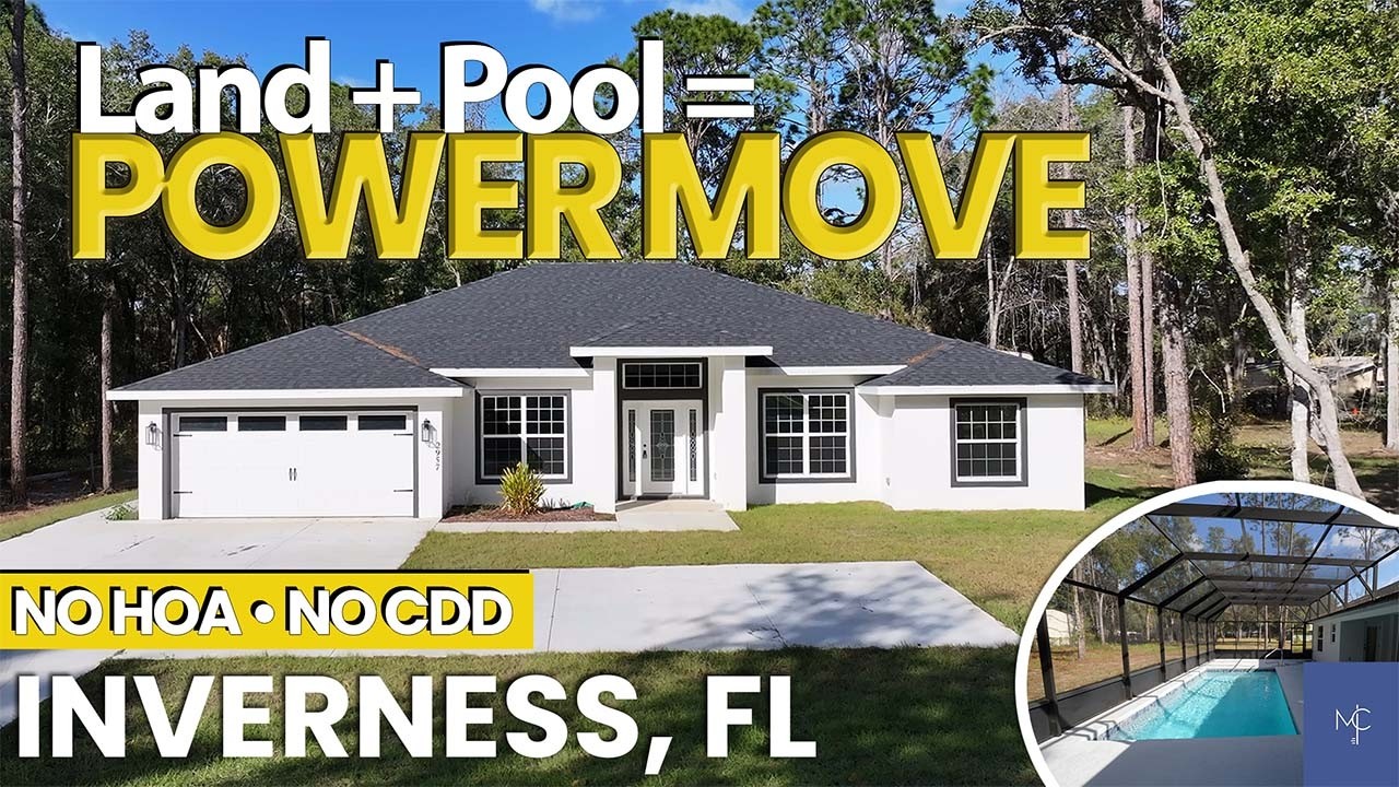 New Construction Home in Inverness FL | 5 Bed Pool Home | No HOA | Citrus County Real Estate