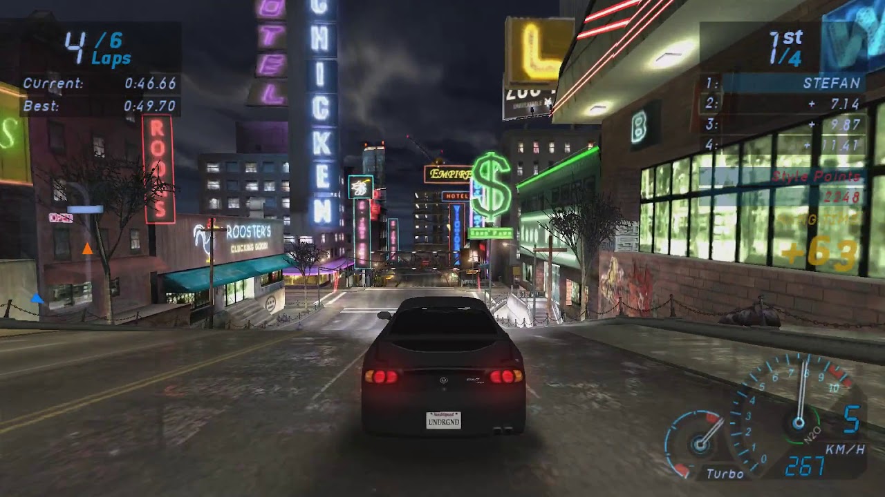 NFS Underground - Stadium in under 5:05 (Full Race with ESL Rules)