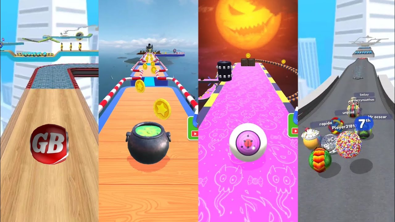 GB Ball 4 Games: Rolling Balls vs Race Balls | iOS Android Games Four | Gameplay 1234