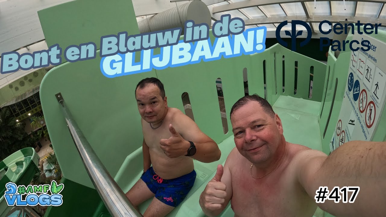 BONT EN BLAUW DOOR DE GLIJBAAN!  Aqua Mundo Center Parcs Les Ardennes #centerparcsvlog