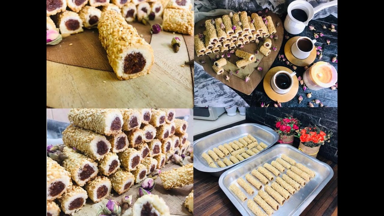 أصابع التمر بالسمسم بدون سمن أو زبدة 😋بالخلاط 👌🏻هشة وتذوب بالفم ذوبان من تحضيراتي للعيد🌙