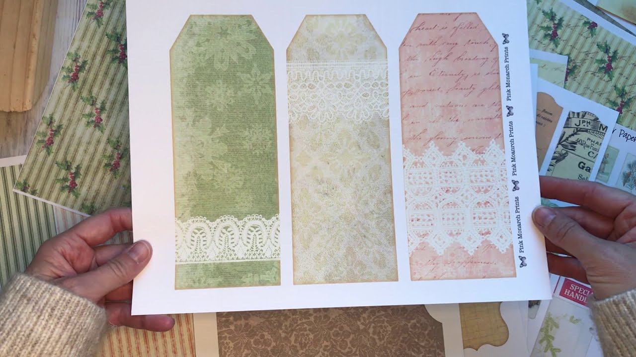Christmas Junk Journal Digital Kit, Pink Monarch Prints, Junk Journal Tutorial, Junk Journaling Idea