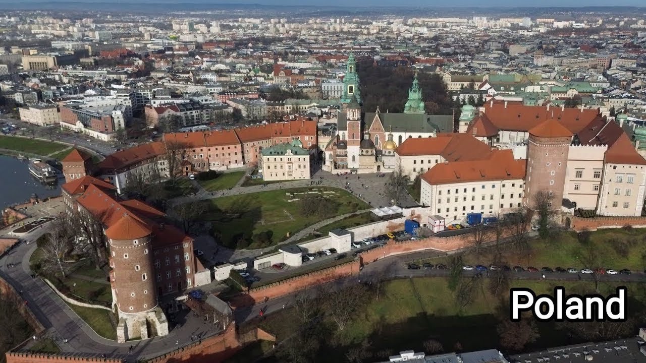 Flying over Poland. The best cities. Drone video.