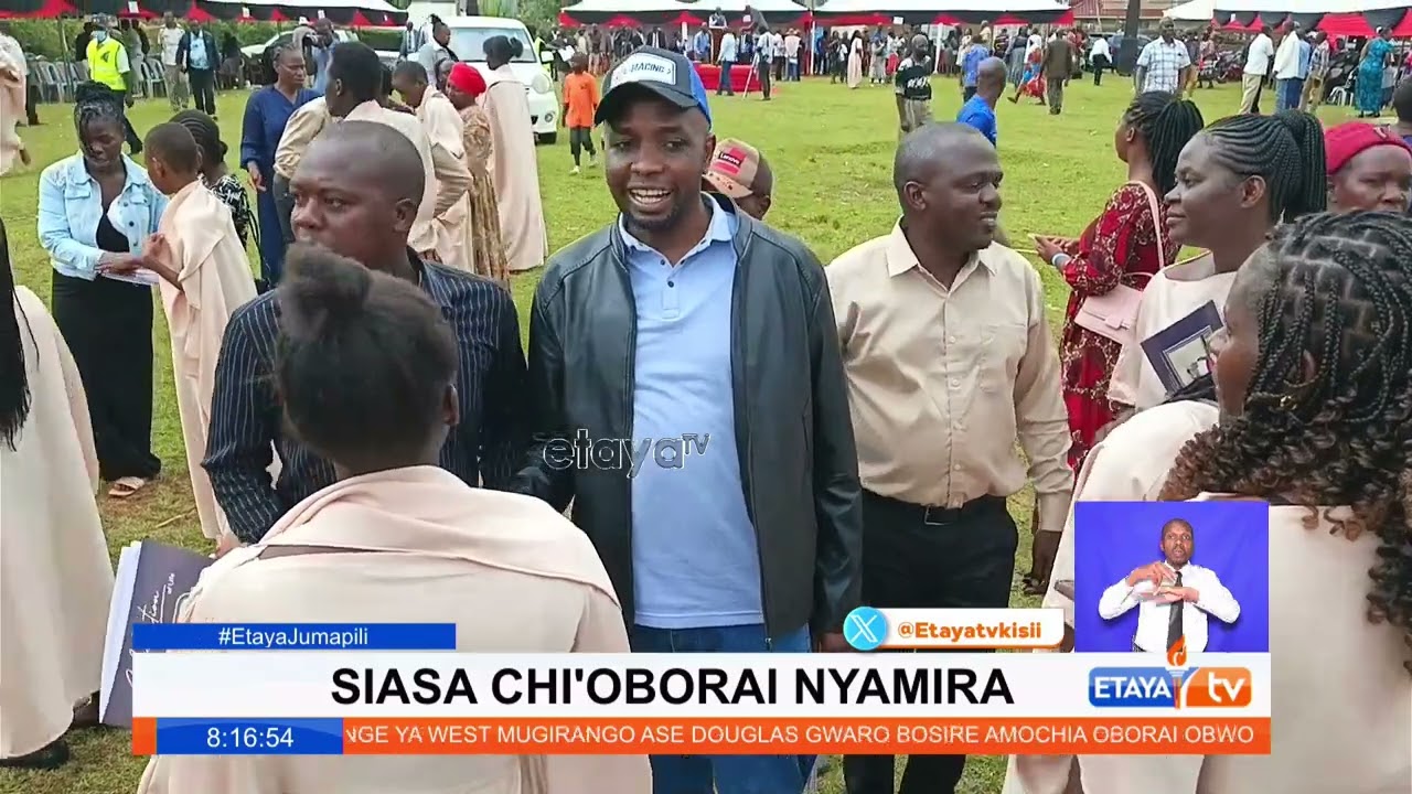 Politicians led by  DG James Gesami attend the funeral of Rebecca Barongo, mother to Magombo MCA