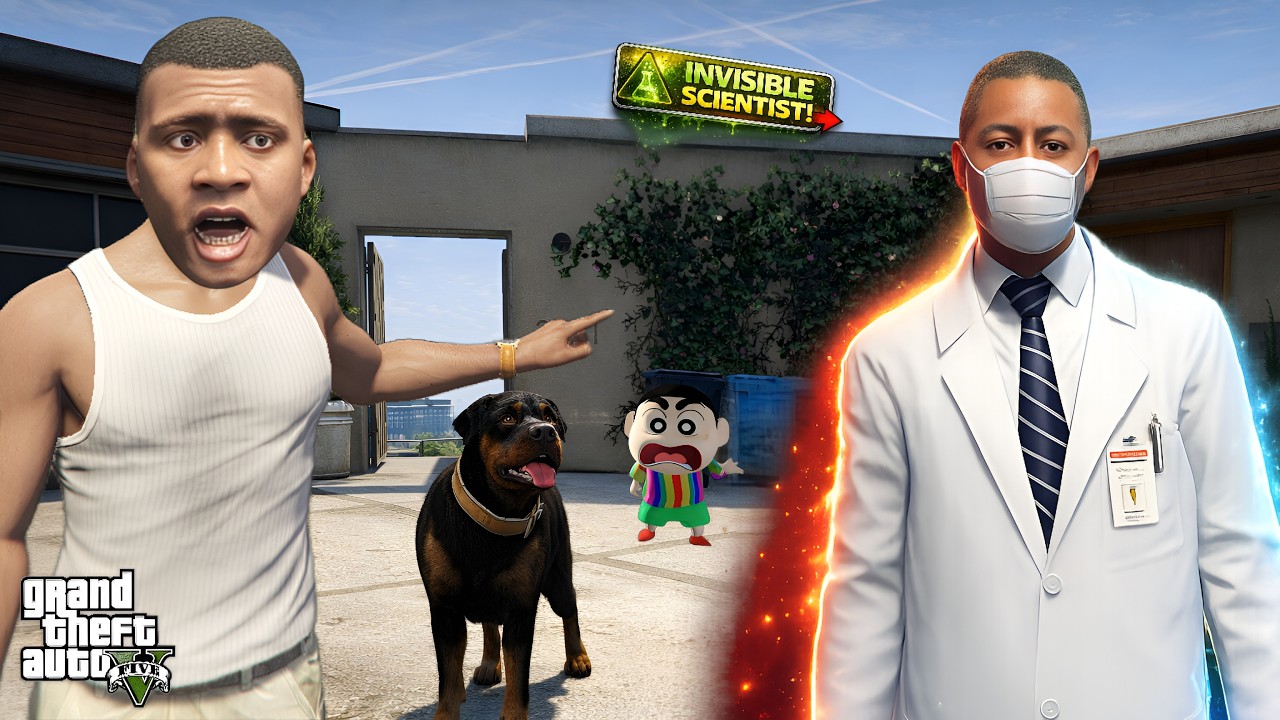 FRANKLIN & SHINCHAN SAVE THE INVISIBLE SCIENTIST IN - GTA 5