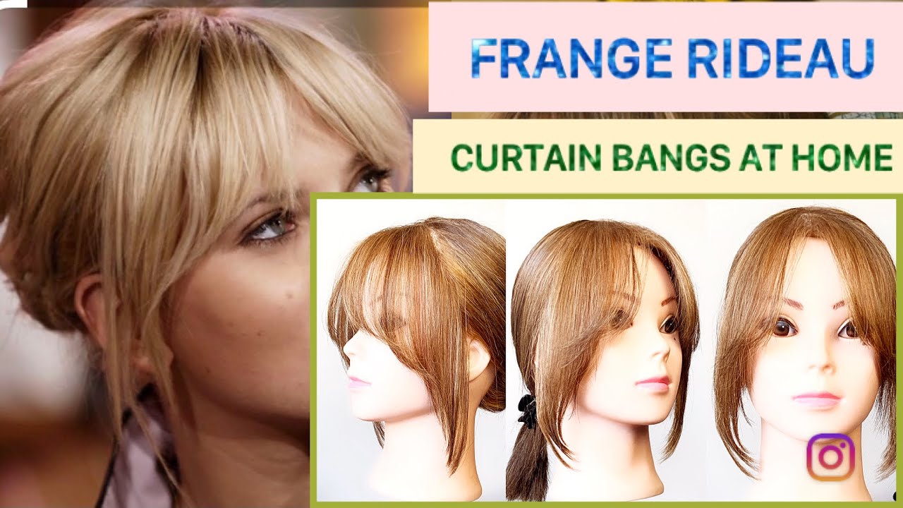 Tutorial how to cut curtain bangs/ comment couper une frange rideau longue dégradée