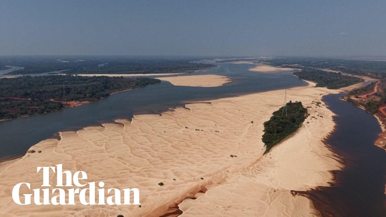 Drone footage shows severe drought hitting river in Brazil