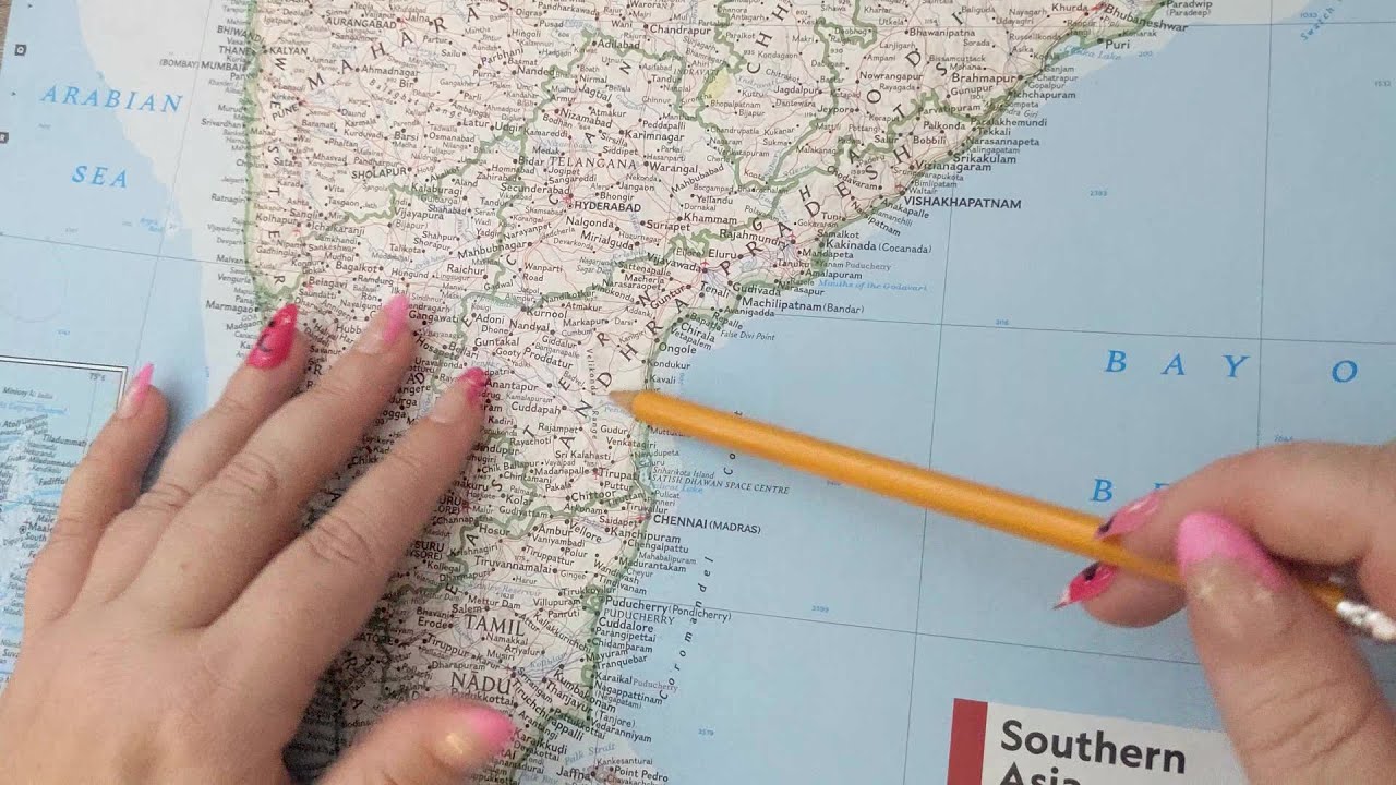 ASMR ~ Andhra Pradesh, India History & Geography ~ Soft Spoken Map Tracing Google Earth