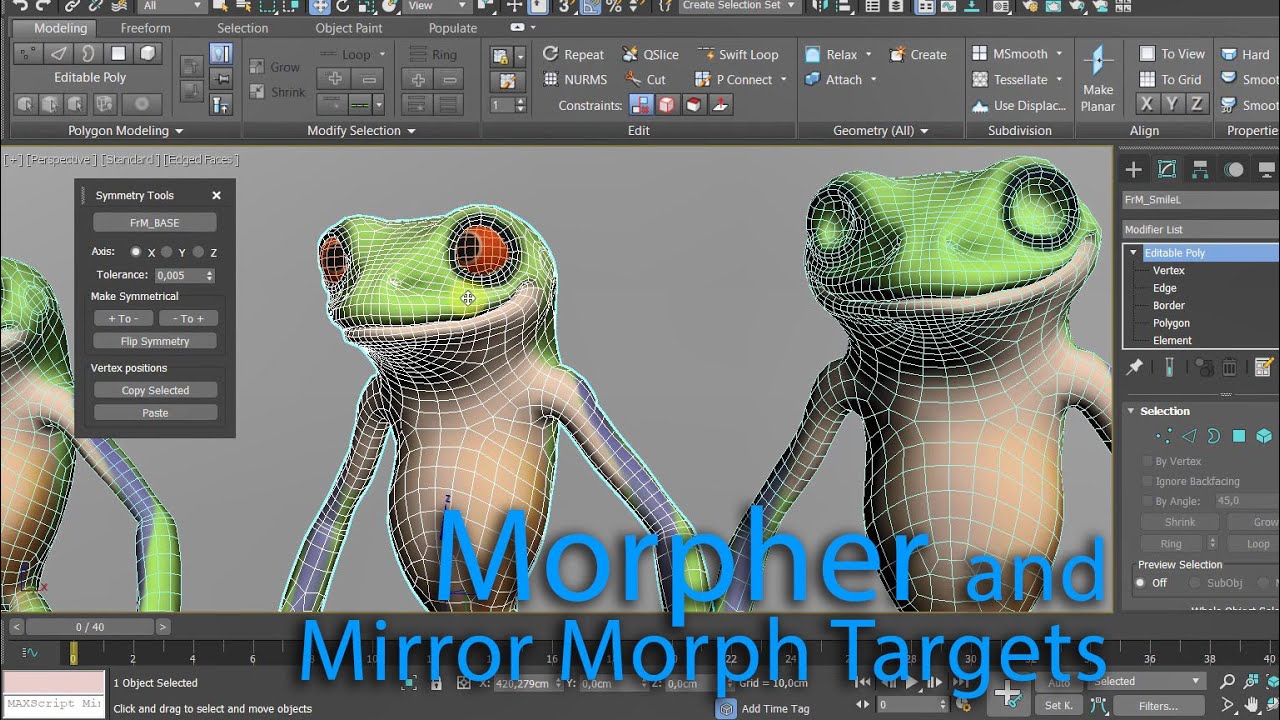 MS3D | 3dsmax | CAT rig | Morpher and Mirror Morph Targets