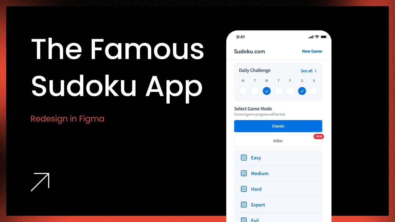 Designing the FAMOUS SUDOKU App Design in Figma - Web Design Speed Art - Tutorial