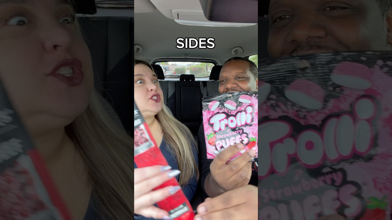 Обмен обедами в стиле &laquo;Красные продукты&raquo;!! #foodchallenge #coupleschallenges #gasstation #couple ...