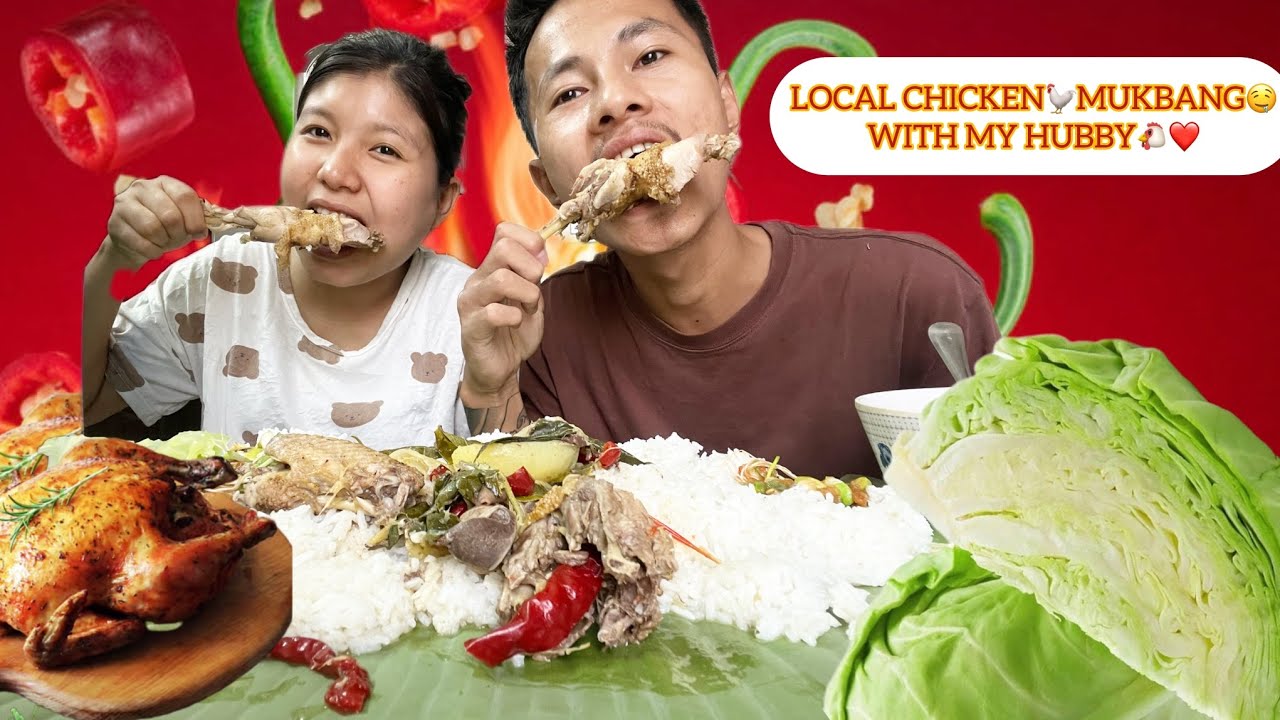 Мукбанг мужа и жены 🤤🐓Местный куриный пир 🐔
