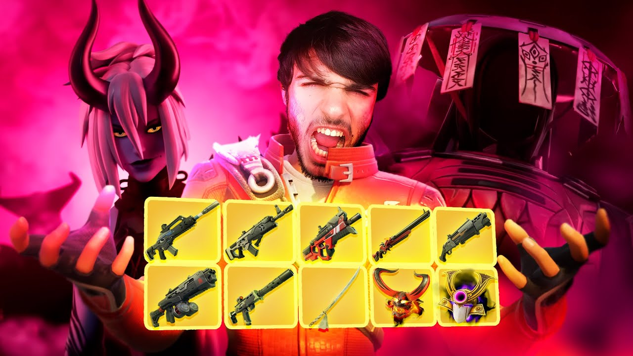 OCHO RETOS en UN SOLO VÍDEO: GANANDO una PARTIDA con CADA MÍTICA del CAPÍTULO 6 de FORTNITE