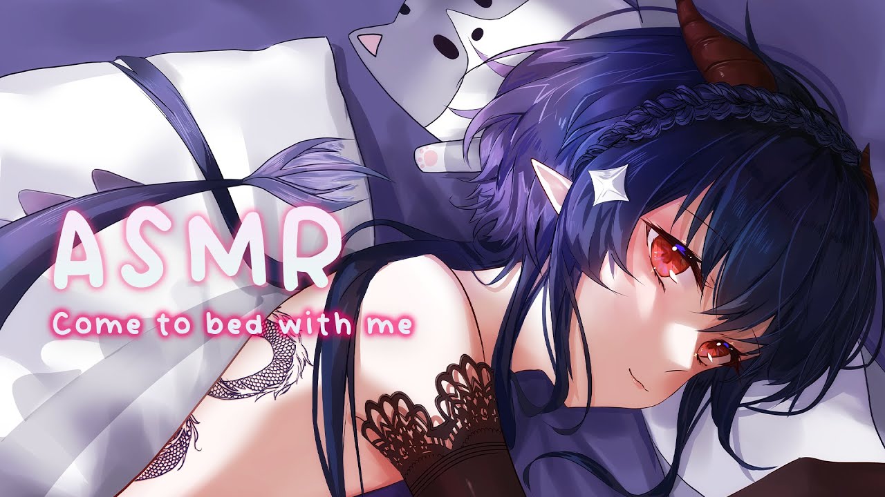 [ASMR/ 3Dio] Come sleep next to me ♡Comfy ASMR♡ Heartbeat/ Soft Whispers/ Pillow talks #VTuber