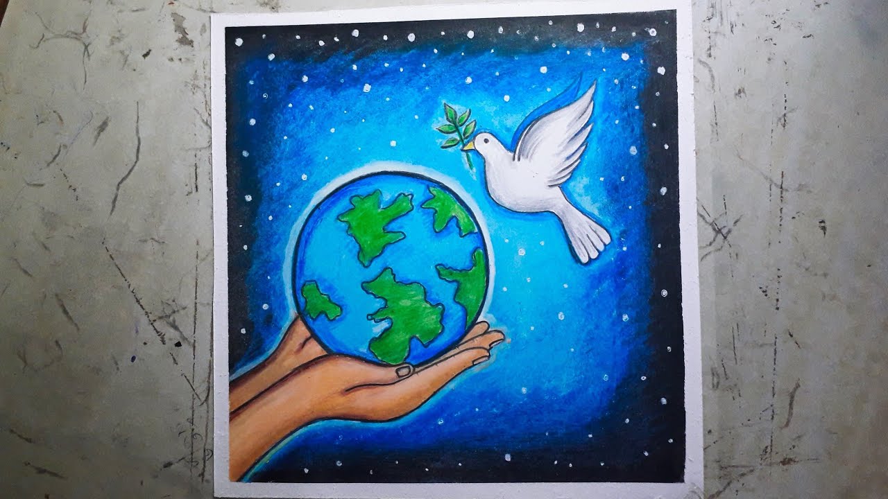 How to draw International Peace day poster for beginners - step by step