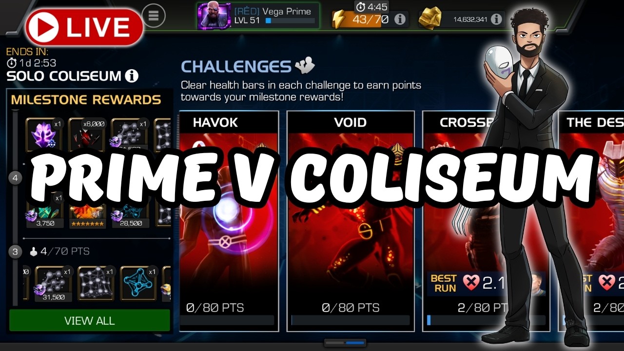 F2P Vega Prime vs Coliseum - Would Love 70 Bars - MCoC