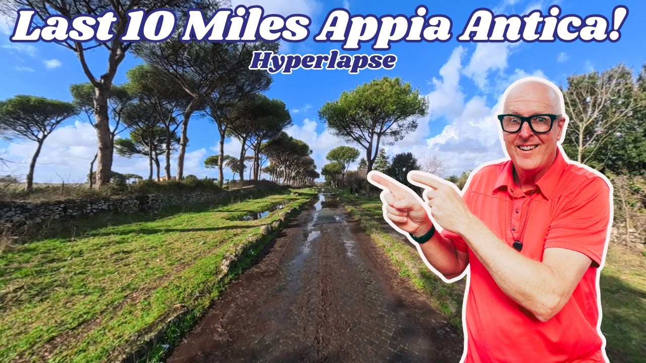Last 10 Miles of Oldest Surviving Road in World | Via Appia Antica in Hyperlapse. (4k, Insta 360)