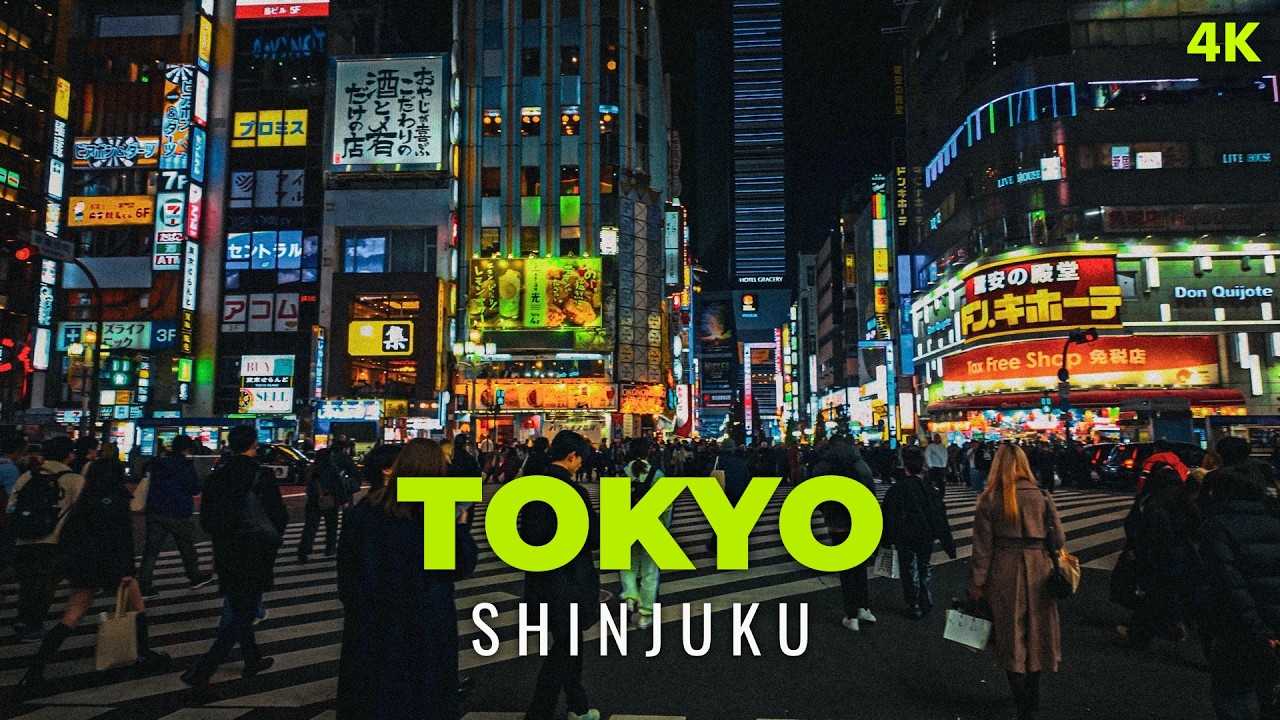 Ночь Святого Валентина в Синдзюку – Неоновая прогулка 🇯🇵 | 4K HDR