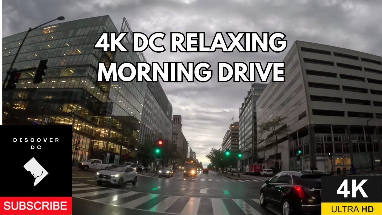 Relaxing 4K Rainy Morning Drive In Washington DC - Discover DC #dc #pov #4k