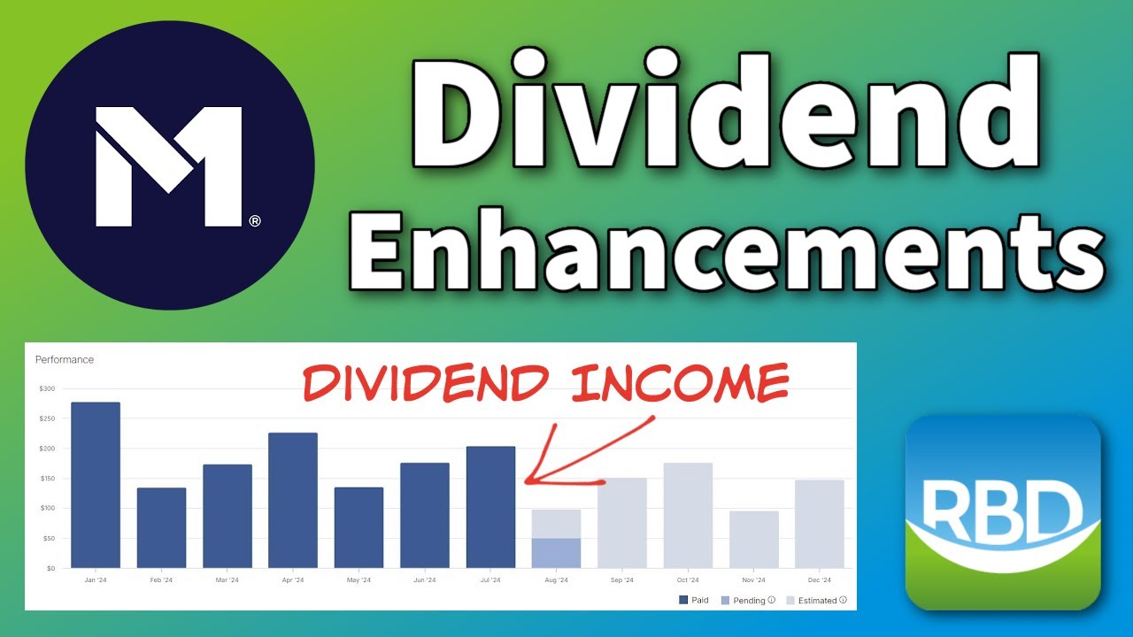 M1 Finance Dividend Enhancements - Check out my dividend portfolio and the M1 dividend income chart.
