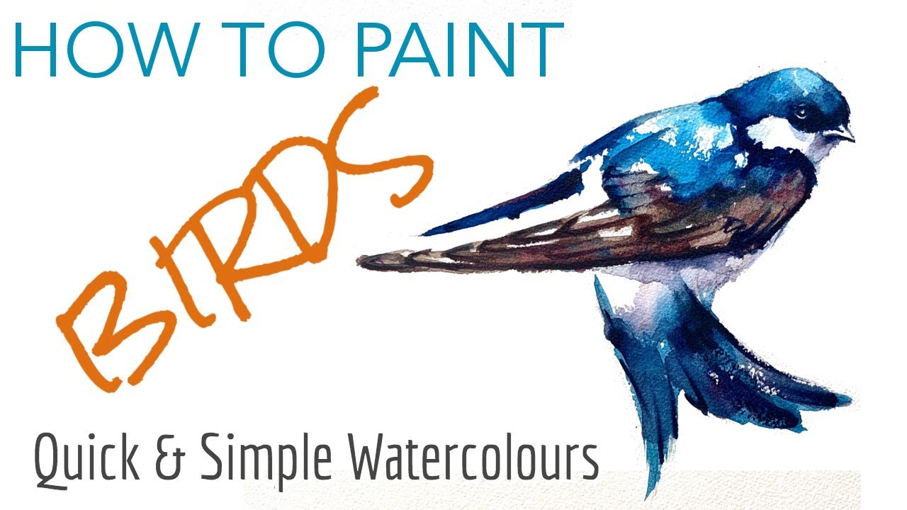 Watercolour BIRDS Quick & Expressive - House Martin, Wildlife Painting Tutorial