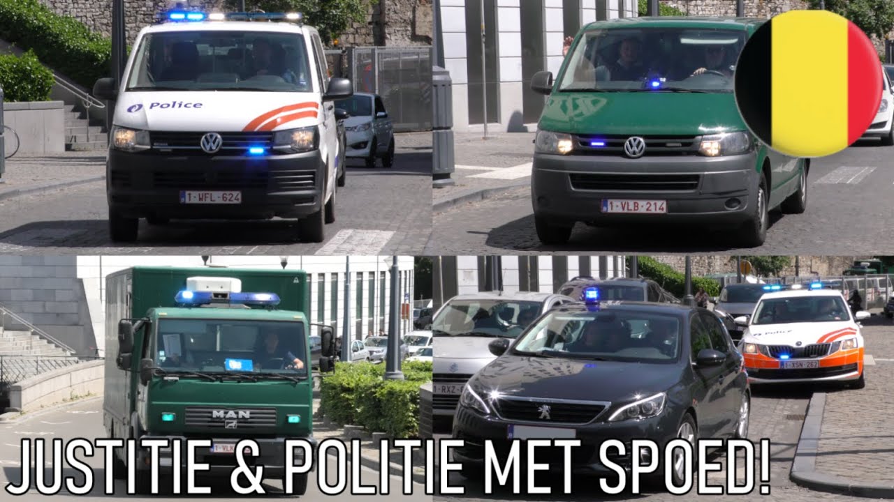 Federale politie, lokale politie en FOD Justitie met spoed onderweg vanaf justitieel paleis Luik